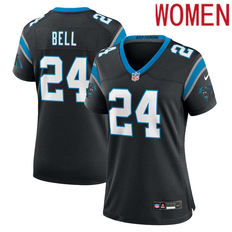 Women Carolina Panthers 24 Vonn Bell Nike Black Game Player NFL Jersey